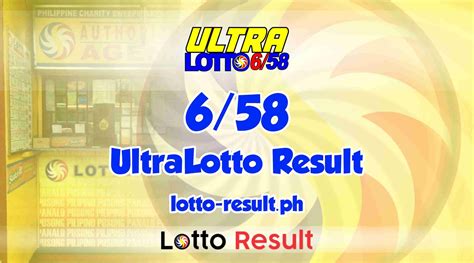 The Philippine Charity Sweepstakes Office (PCSO) said the Ultra <b>Lotto</b> lucky numbers were 46-43-44-16-50-21 for a pot prize of P530. . 6 58 lotto result